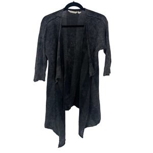Soft Surroundings open knit cardigan gray size small petite drape style 3AV24